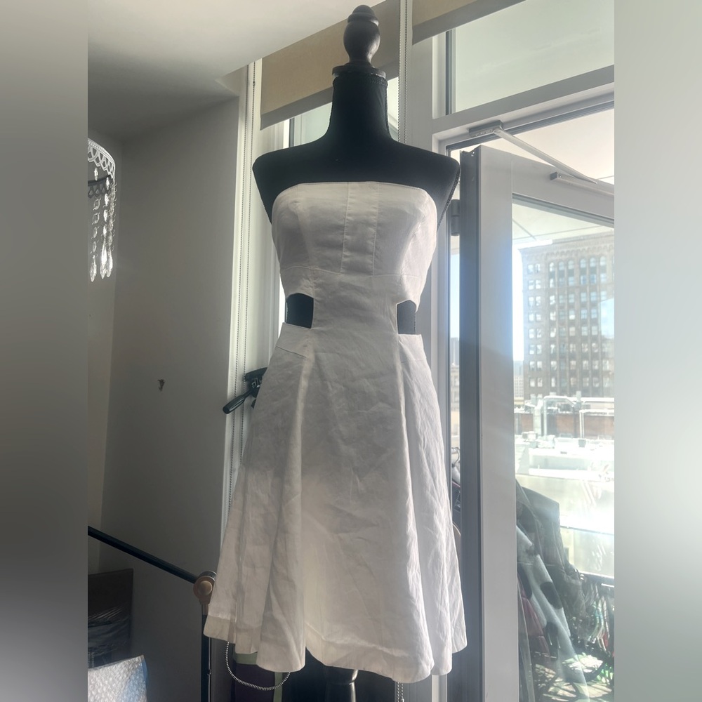 Bebe White Strapless Sundress w/ Cutouts